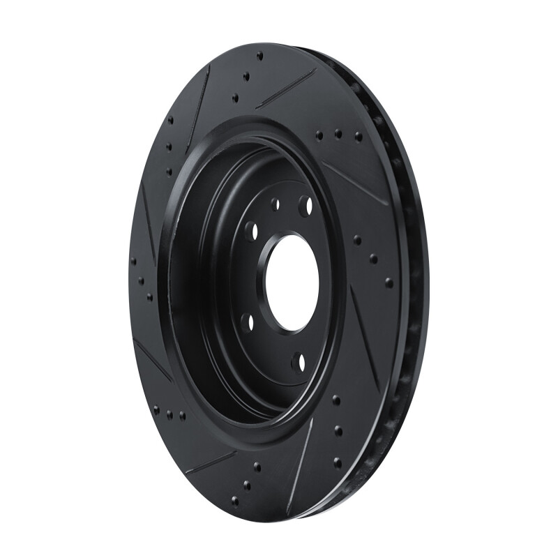 Chevrolet Corvette Brake Rotor (1) - Rear Right - R1 Concepts - Drilled & Slotted - Black - `14-`19
